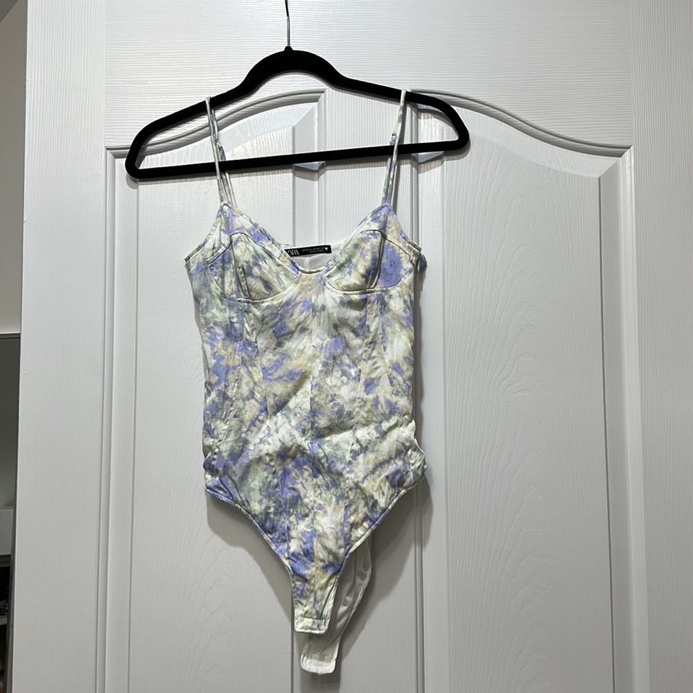 Zara Tie Dye Bustier Bodysuit XS